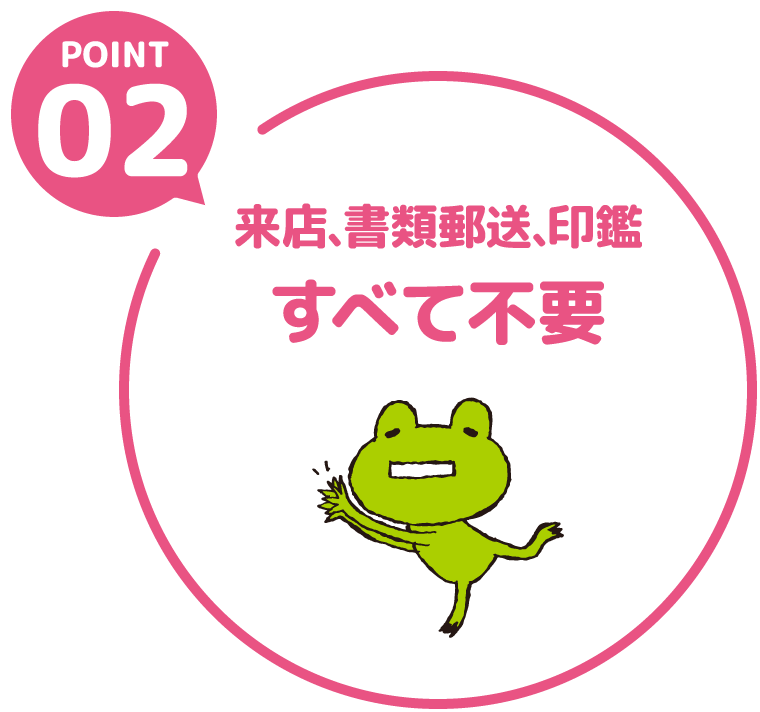POINT02 来店、書類郵送、印鑑すべて不要